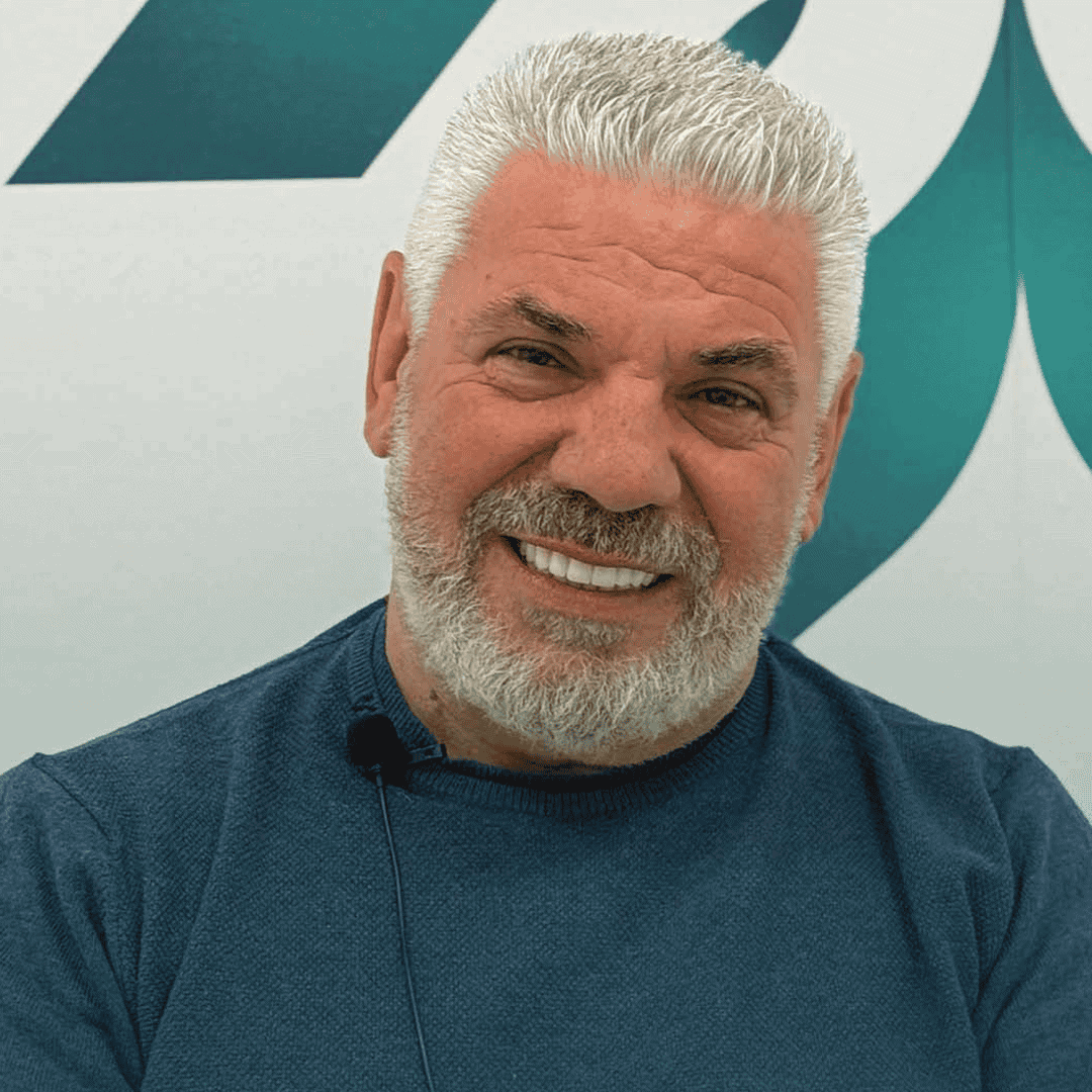 Man smiling after dental treatment in Albania
